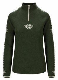 Dale of Norway Geilo Womens Merino Zip Pullover Green