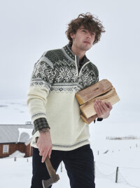 Dale of Norway Vail  Knit Sweater White Darkgreen