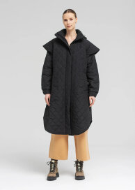 BRGN Quilted Tyfon Coat New Black