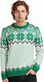 Dale of Norway Vegard Mens Wool Sweater Green White