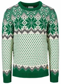 Dale of Norway Vegard Mens Wool Sweater Green White