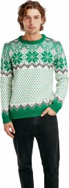 Dale of Norway Vegard Mens Wool Sweater Green White