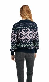 Dale of Norway Falkeberg Womens Merino Sweater Navy Purple Green