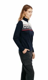 Dale of Norway Liberg Womens Merino Wool Sweater Navy White