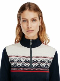 Dale of Norway Liberg Womens Merino Wool Sweater Navy White