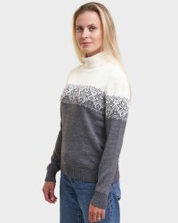 Natrual Style Ice Rose Womens Merino Wool Jumper Navy White