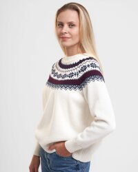 Natrual Style Iceland Ladies Wool Jumper Whte Navy