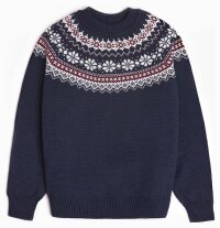 Natrual Style Iceland Ladies Wool Jumper Whte Navy