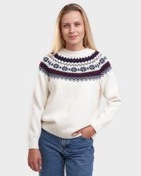 Natrual Style Iceland Ladies Wool Jumper Whte Navy