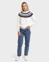 Natrual Style Iceland Ladies Wool Jumper Whte Navy