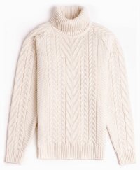 Natrual Style Iceland Womens Braided High Neck Wool...