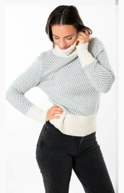 Fuza Wool Liv Womens Merino Sweater White Denim