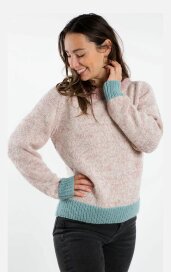 Fuza Wool Astra Damen Merino Strickpullover Rosa